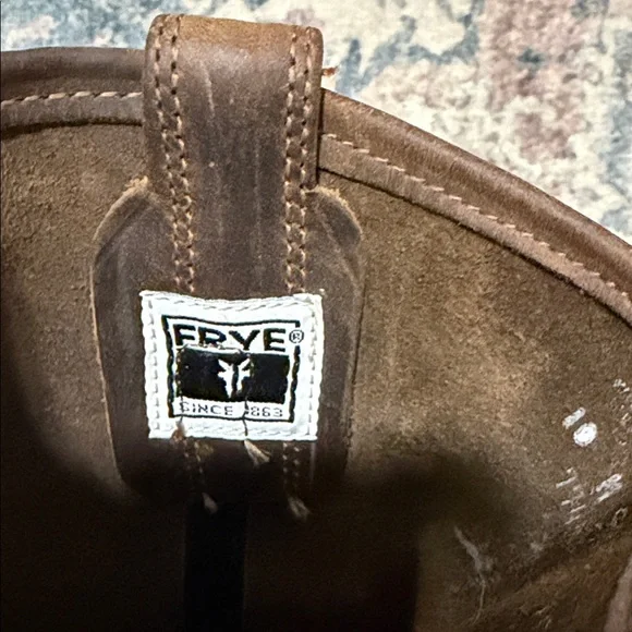 Frye Dark Brown Leather Harness 8R Boots - Picture 2 of 7